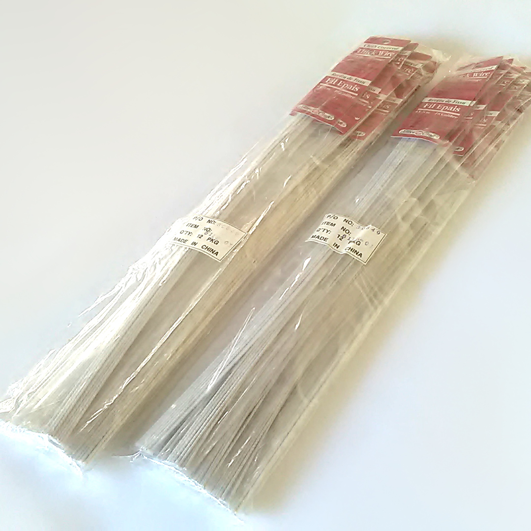 24 Packs x 12 Fibre Craft Floral Cloth Covered Thick Stem Wire - 18 Gauge, 18 In - Image 3